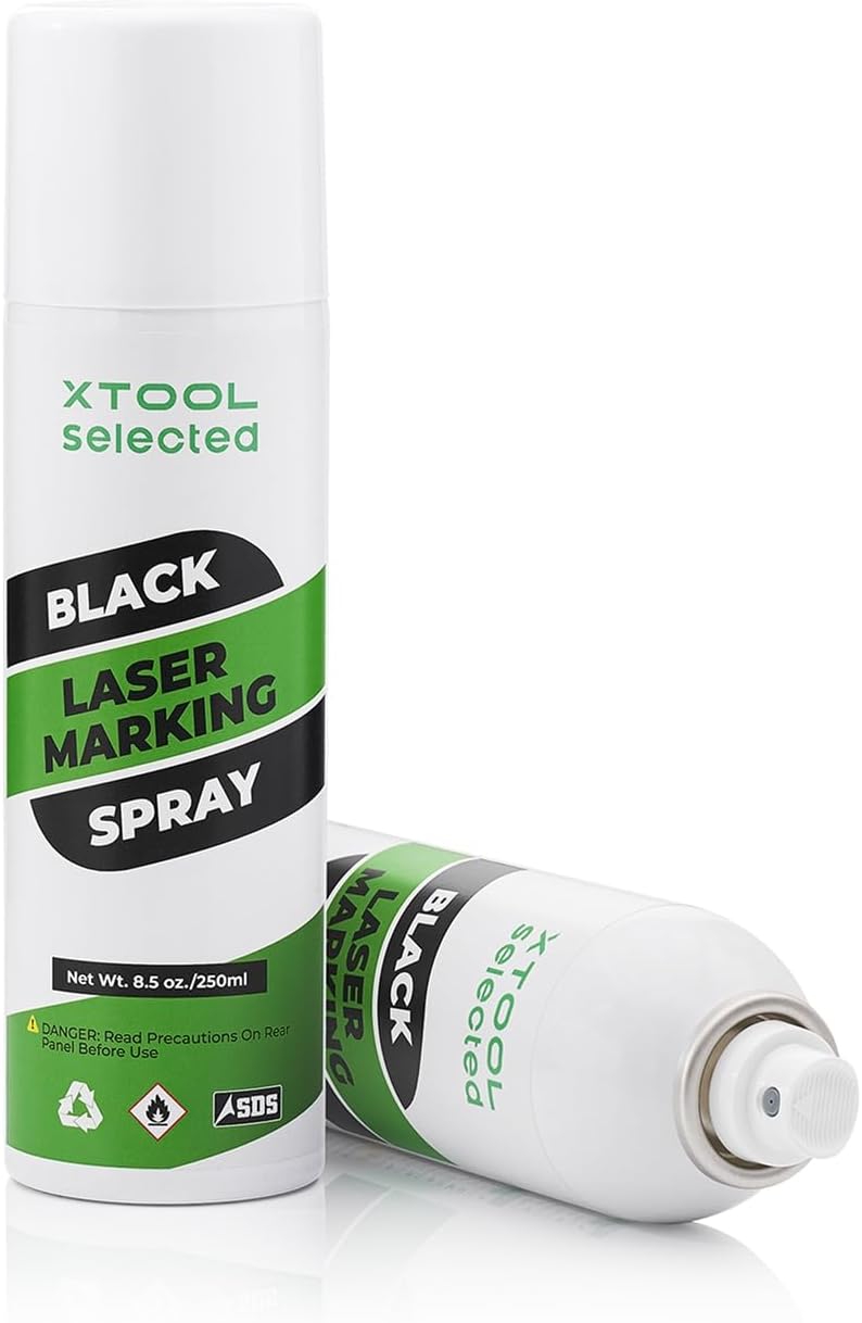 XTOOL بخاخ وسم بالليزر الأسود 2.0، 8.5 أونصة - صيغة متقدمة عالية التباين لآلات النقش بالليزر CO2 والألياف والديود - نسخة جديدة ومحسّنة - Image 1